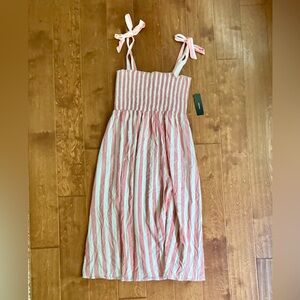 Lulu's Red and White Elegant Strapless Dress